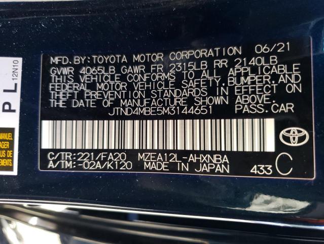 Photo 11 VIN: JTND4MBE5M3144651 - TOYOTA COROLLA 