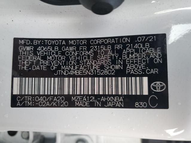 Photo 11 VIN: JTND4MBE5N3152802 - TOYOTA COROLLA SE 