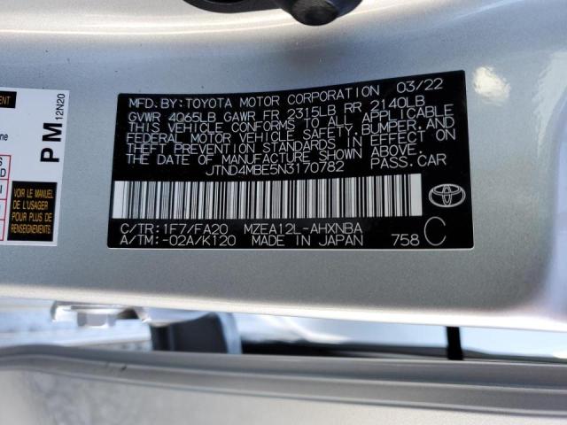 Photo 11 VIN: JTND4MBE5N3170782 - TOYOTA COROLLA SE 