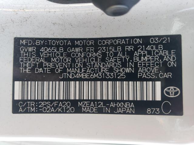 Photo 11 VIN: JTND4MBE6M3133125 - TOYOTA COROLLA SE 