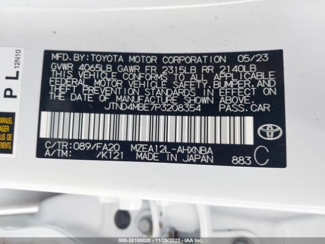 Photo 8 VIN: JTND4MBE7P3208354 - TOYOTA COROLLA 