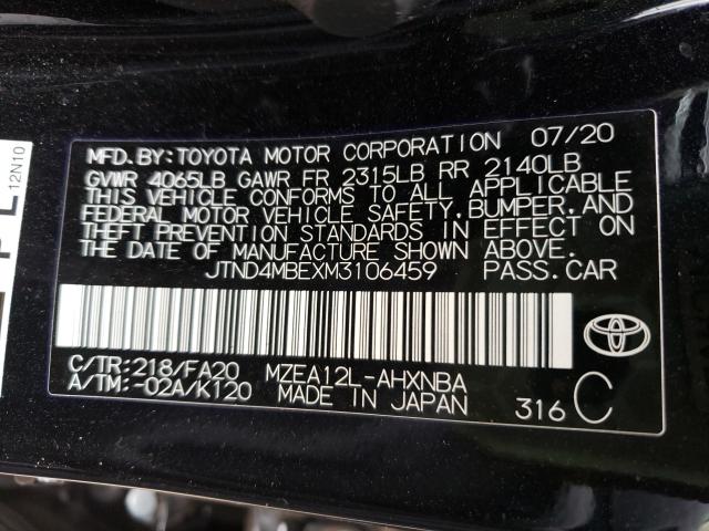 Photo 9 VIN: JTND4MBEXM3106459 - TOYOTA COROLLA SE 