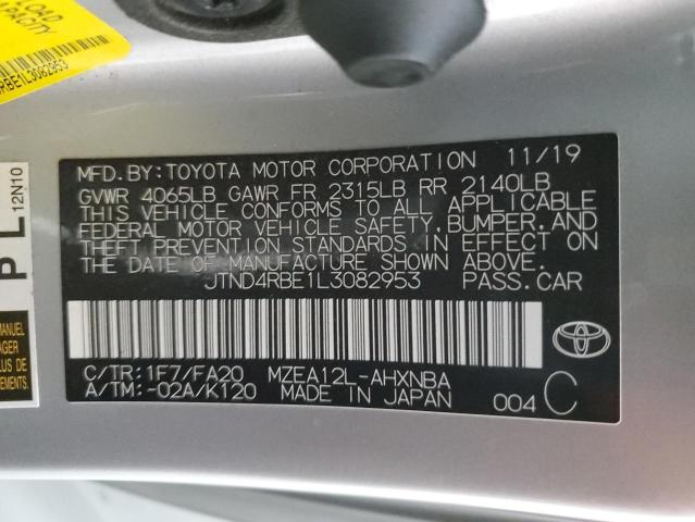 Photo 12 VIN: JTND4RBE1L3082953 - TOYOTA COROLLA SE 