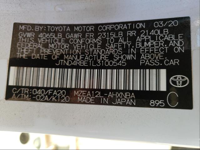 Photo 9 VIN: JTND4RBE1L3100545 - TOYOTA COROLLA SE 