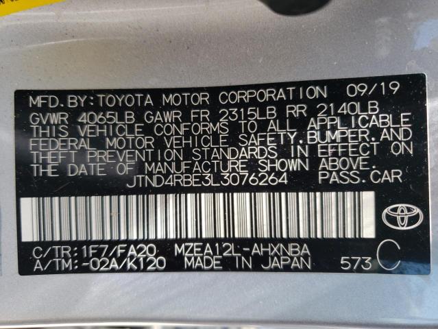 Photo 11 VIN: JTND4RBE3L3076264 - TOYOTA COROLLA 