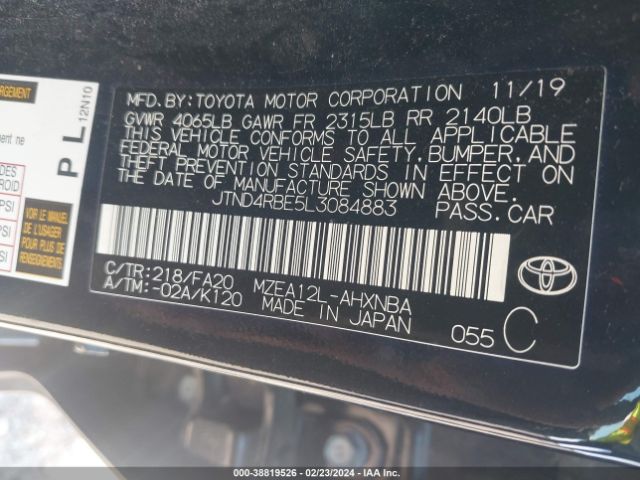 Photo 8 VIN: JTND4RBE5L3084883 - TOYOTA COROLLA 