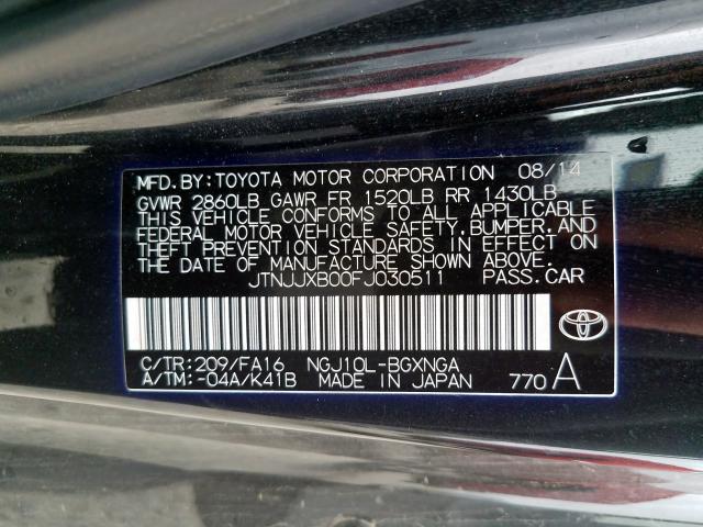 Photo 9 VIN: JTNJJXB00FJ030511 - TOYOTA SCION IQ 