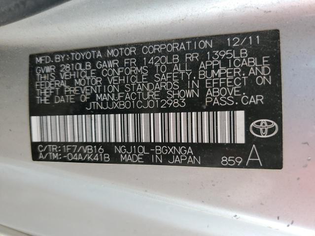 Photo 11 VIN: JTNJJXB01CJ012983 - TOYOTA SCION IQ 