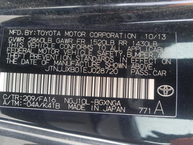 Photo 9 VIN: JTNJJXB01EJ028720 - TOYOTA SCION IQ 