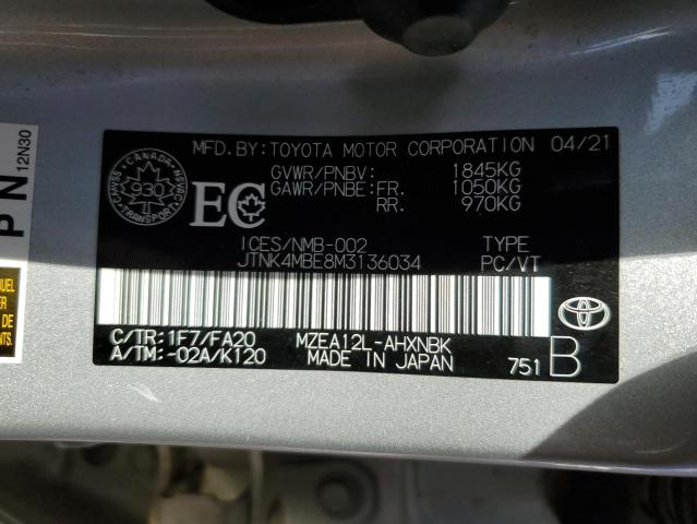 Photo 11 VIN: JTNK4MBE8M3136034 - TOYOTA COROLLA 