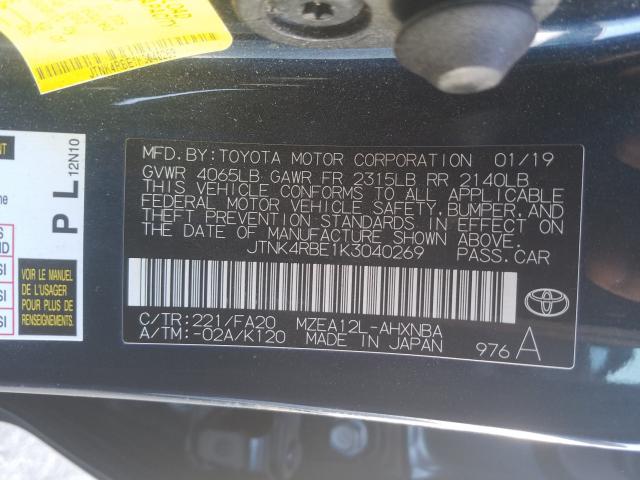 Photo 9 VIN: JTNK4RBE1K3040269 - TOYOTA COROLLA SE 