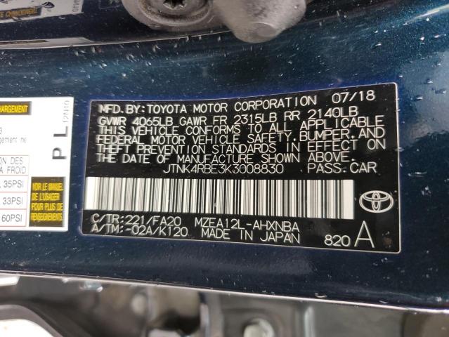 Photo 11 VIN: JTNK4RBE3K3008830 - TOYOTA COROLLA SE 