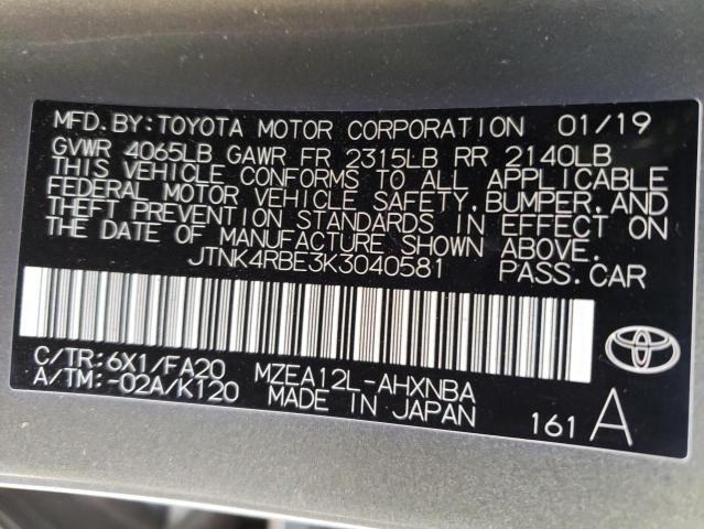 Photo 11 VIN: JTNK4RBE3K3040581 - TOYOTA COROLLA SE 