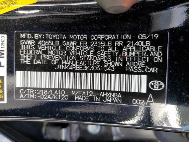 Photo 11 VIN: JTNK4RBE3K3061043 - TOYOTA COROLLA SE 