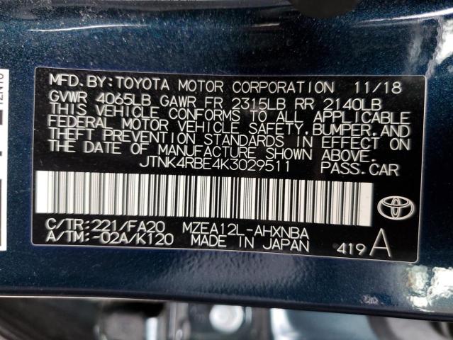 Photo 11 VIN: JTNK4RBE4K3029511 - TOYOTA COROLLA SE 