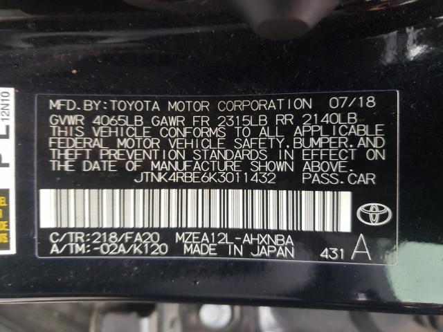 Photo 9 VIN: JTNK4RBE6K3011432 - TOYOTA COROLLA SE 