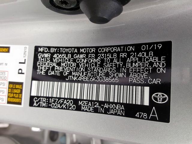 Photo 9 VIN: JTNK4RBE6K3038565 - TOYOTA COROLLA SE 