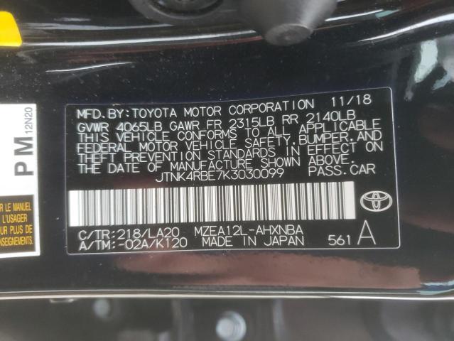 Photo 9 VIN: JTNK4RBE7K3030099 - TOYOTA COROLLA SE 