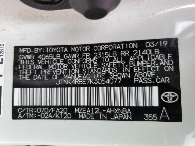 Photo 9 VIN: JTNK4RBE7K3054077 - TOYOTA COROLLA SE 