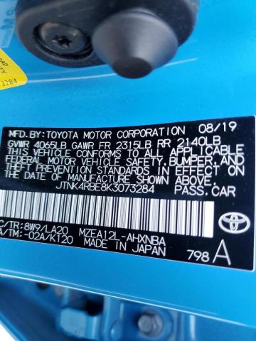 Photo 9 VIN: JTNK4RBE8K3073284 - TOYOTA COROLLA SE 