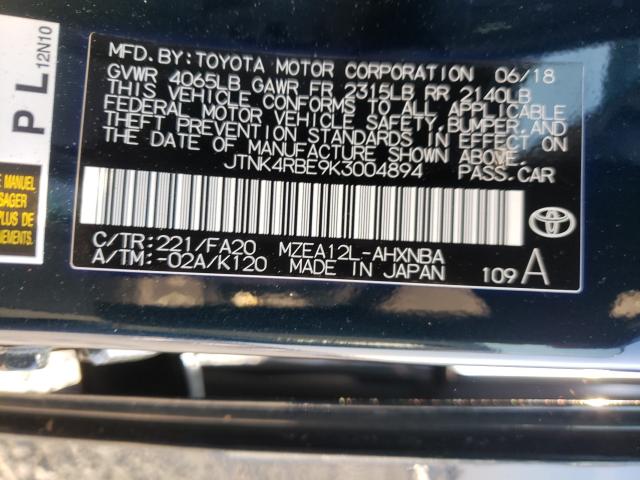 Photo 9 VIN: JTNK4RBE9K3004894 - TOYOTA COROLLA SE 