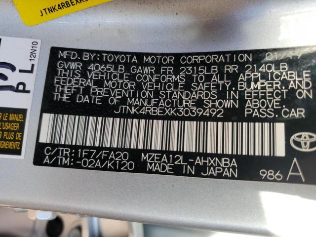 Photo 9 VIN: JTNK4RBEXK3039492 - TOYOTA COROLLA SE 