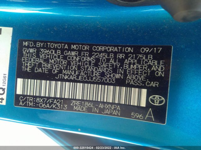 Photo 8 VIN: JTNKARJE0JJ557003 - TOYOTA COROLLA IM 