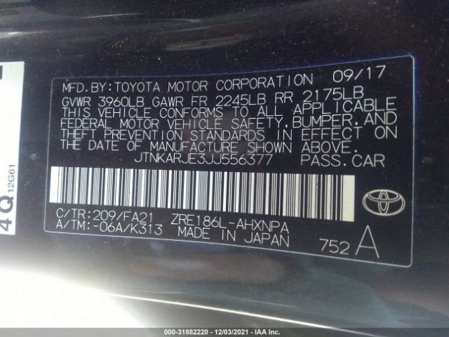 Photo 8 VIN: JTNKARJE3JJ556377 - TOYOTA COROLLA IM 