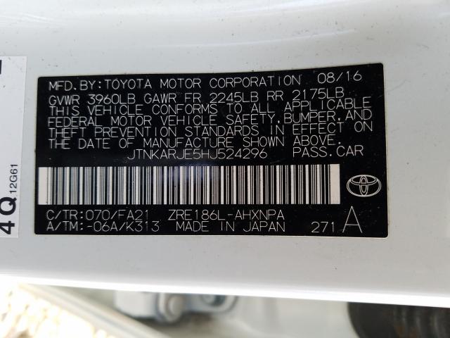 Photo 9 VIN: JTNKARJE5HJ524296 - TOYOTA COROLLA IM 