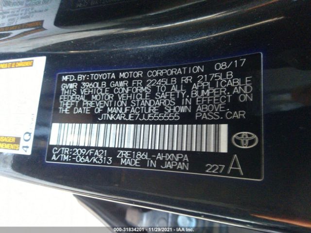 Photo 8 VIN: JTNKARJE7JJ555555 - TOYOTA COROLLA IM 