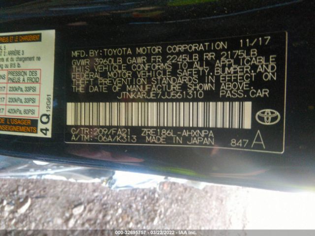 Photo 8 VIN: JTNKARJE7JJ561310 - TOYOTA COROLLA IM 