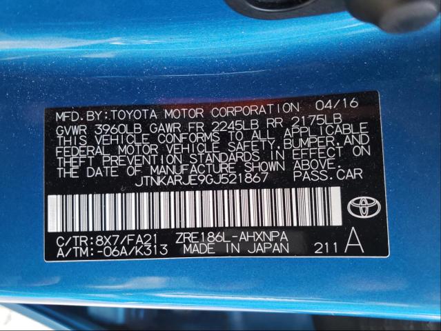 Photo 9 VIN: JTNKARJE9GJ521867 - TOYOTA SCION IM 