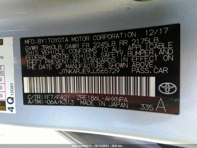 Photo 8 VIN: JTNKARJE9JJ565729 - TOYOTA COROLLA IM 