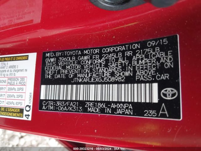 Photo 8 VIN: JTNKARJEXGJ508982 - TOYOTA SCION IM 