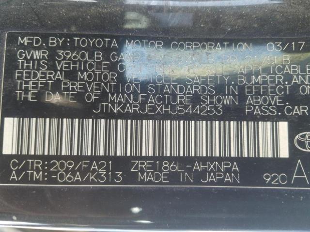 Photo 9 VIN: JTNKARJEXHJ544253 - TOYOTA COROLLA IM 