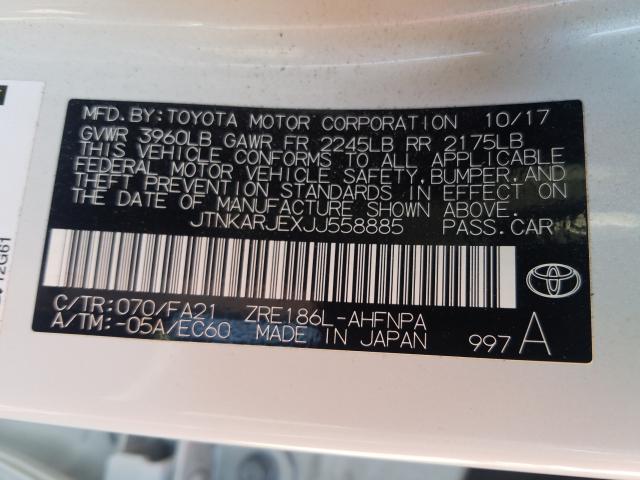 Photo 9 VIN: JTNKARJEXJJ558885 - TOYOTA COROLLA IM 