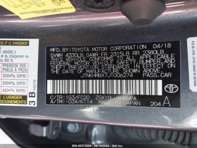 Photo 8 VIN: JTNKHMBX7J1006274 - TOYOTA C-HR 