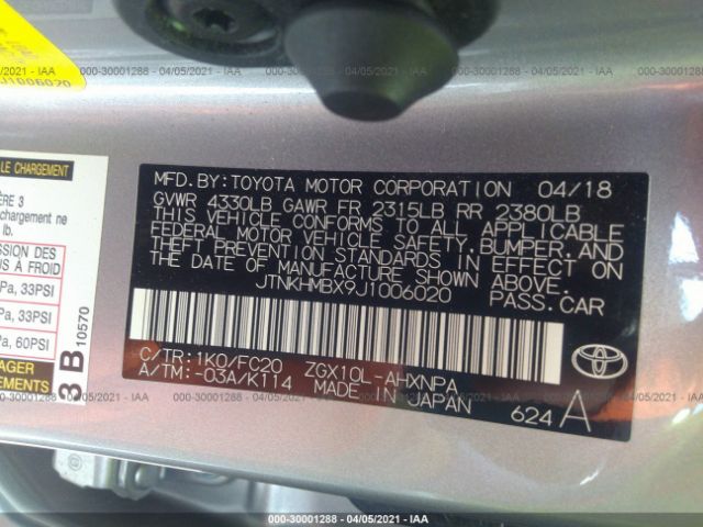 Photo 8 VIN: JTNKHMBX9J1006020 - TOYOTA C-HR 