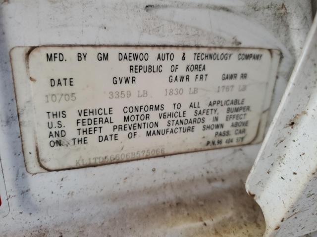 Photo 11 VIN: KL1TD56606B575066 - CHEVROLET AVEO BASE 