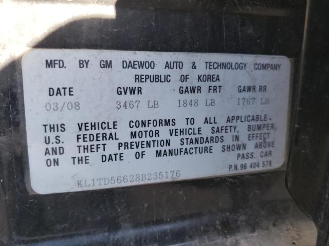 Photo 11 VIN: KL1TD56628B235176 - CHEVROLET AVEO BASE 