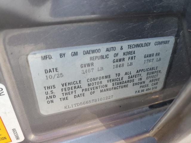 Photo 11 VIN: KL1TD56657B101227 - CHEVROLET AVEO BASE 