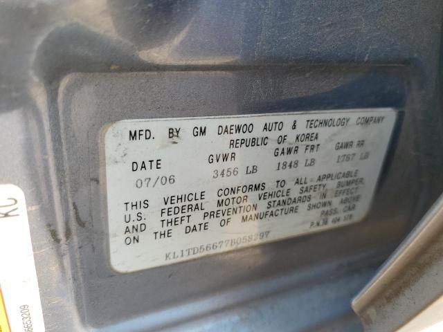 Photo 12 VIN: KL1TD56677B058297 - CHEVROLET AVEO BASE 