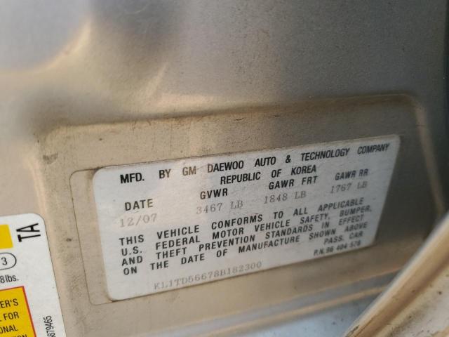 Photo 11 VIN: KL1TD56678B182300 - CHEVROLET AVEO BASE 