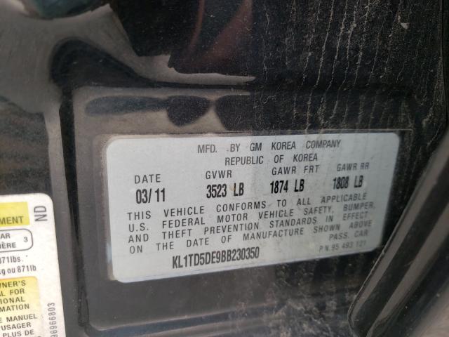 Photo 9 VIN: KL1TD5DE9BB230350 - CHEVROLET AVEO LS 