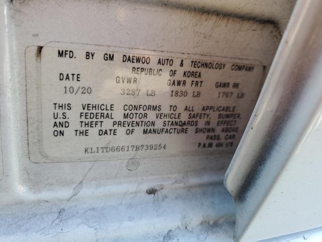 Photo 12 VIN: KL1TD66617B739254 - CHEVROLET AVEO 