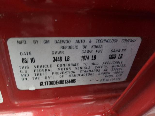 Photo 11 VIN: KL1TD6DE4BB134406 - CHEVROLET AVEO 