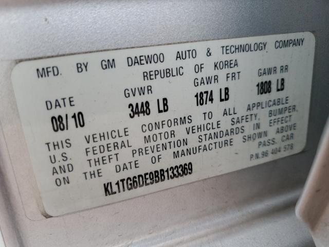 Photo 11 VIN: KL1TG6DE9BB133369 - CHEVROLET AVEO 