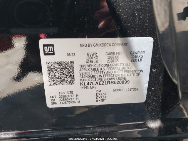 Photo 8 VIN: KL47LAE21RB020999 - BUICK ENVISTA 