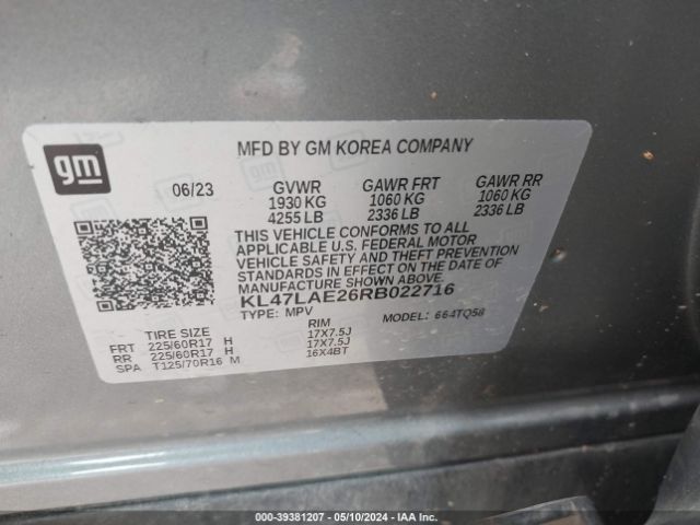 Photo 8 VIN: KL47LAE26RB022716 - BUICK ENVISTA 