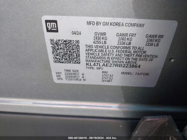 Photo 8 VIN: KL47LAE27RB223864 - BUICK ENVISTA 